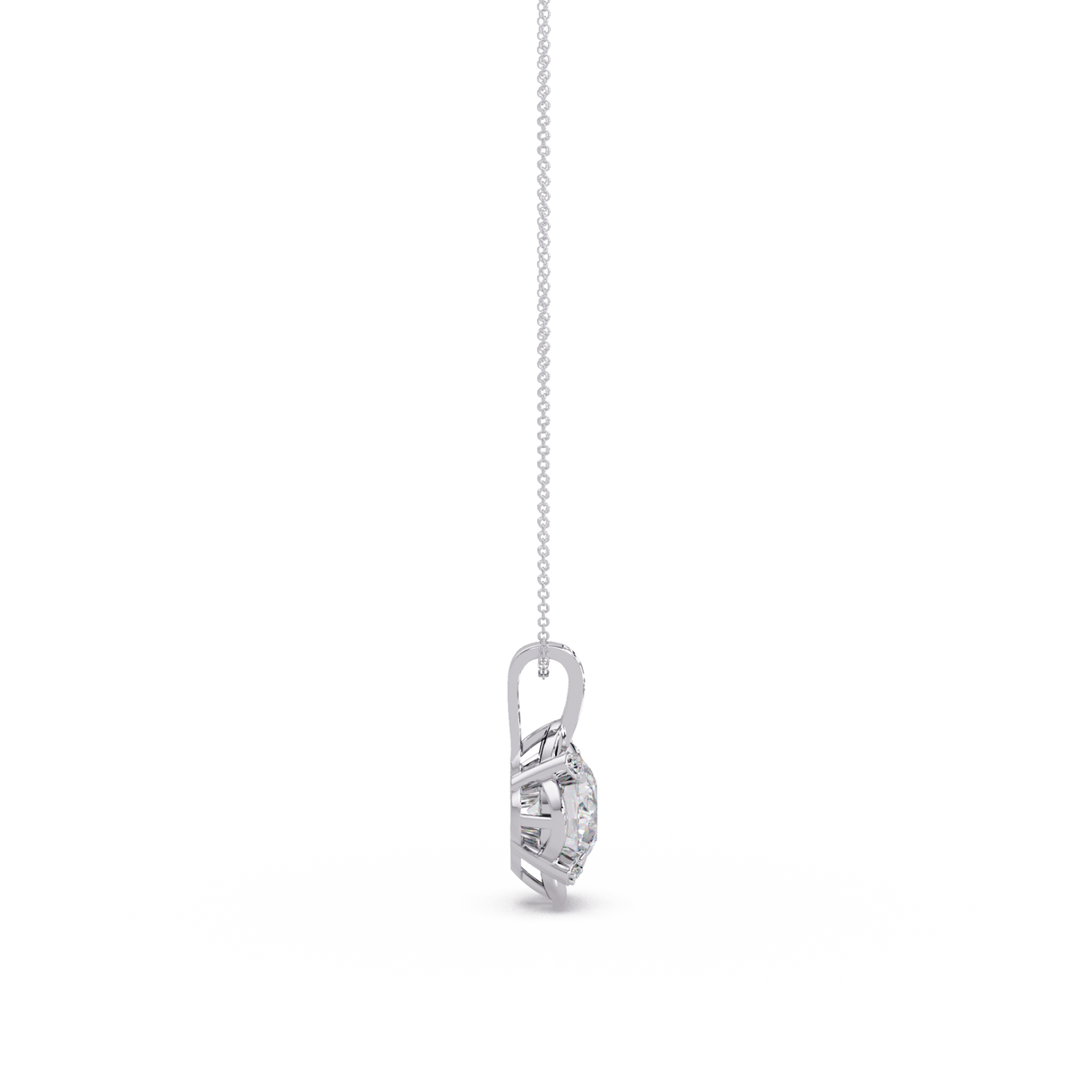 Lab Grown Diamond Floral Frame Pendant Top View
