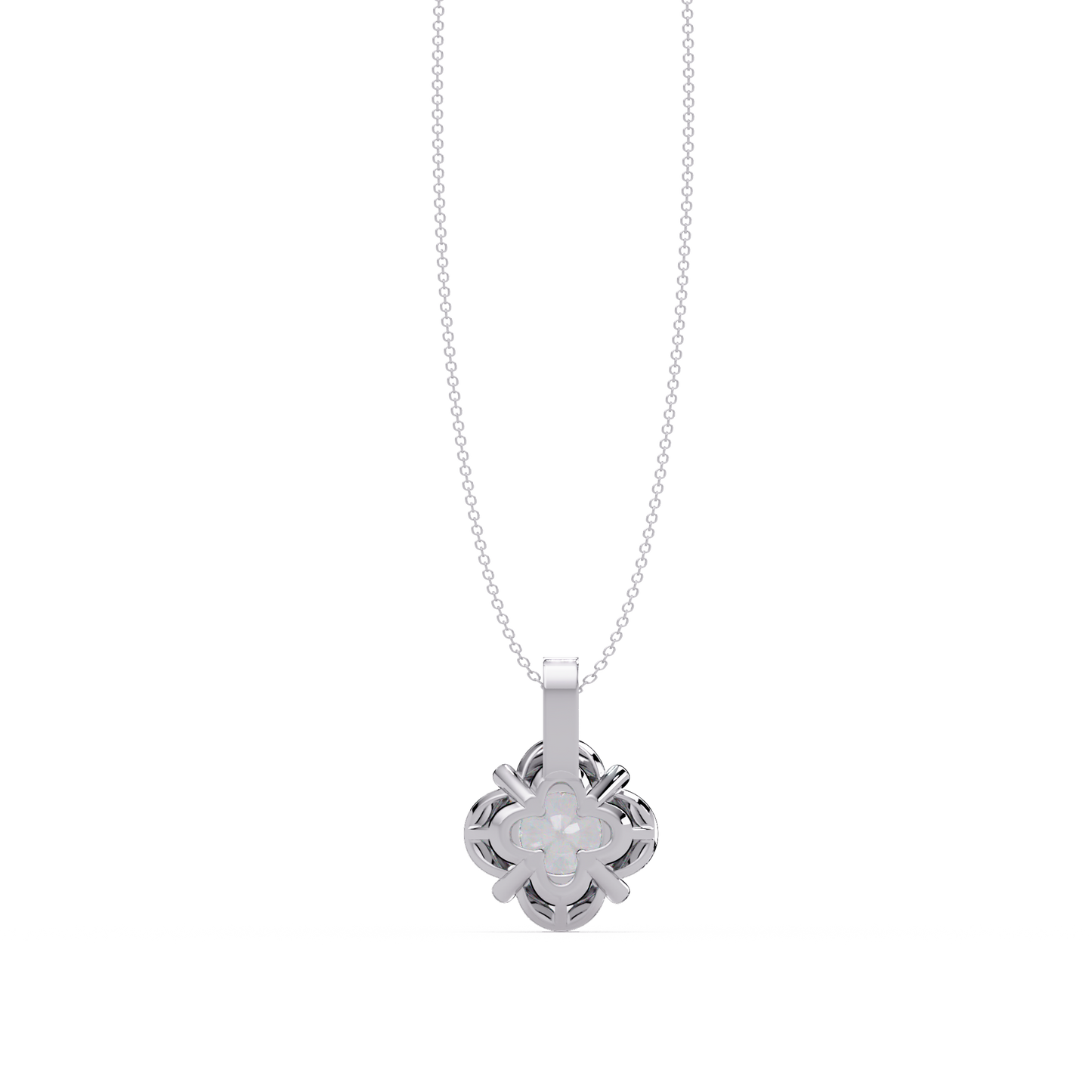 Round Lab Grown Diamond Floral Frame Pendant - HIGHCARAT DIAMONDS