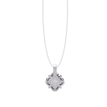 Round Lab Grown Diamond Floral Frame Pendant - HIGHCARAT DIAMONDS