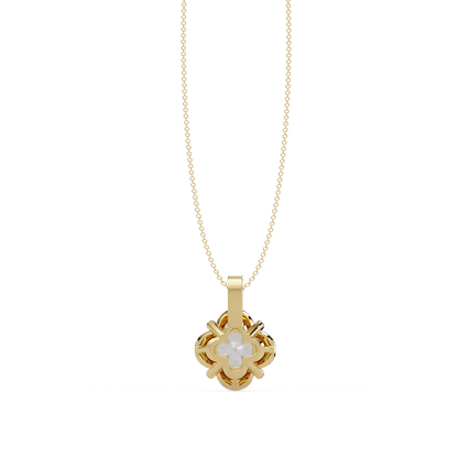 Round Lab Grown Diamond Floral Frame Pendant - HIGHCARAT DIAMONDS