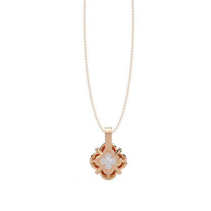 Round Lab Grown Diamond Floral Frame Pendant - HIGHCARAT DIAMONDS