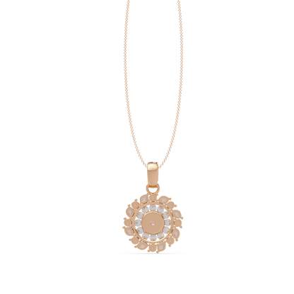 Round Lab Grown Diamond Floral Halo Pendant - HIGHCARAT DIAMONDS
