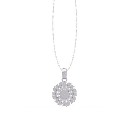 Round Lab Grown Diamond Floral Halo Pendant - HIGHCARAT DIAMONDS