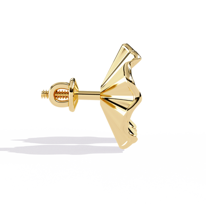 Round Lab Grown Diamond Floral Stud Earring - HIGHCARAT DIAMONDS