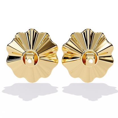 Round Lab Grown Diamond Floral Stud Earring - HIGHCARAT DIAMONDS