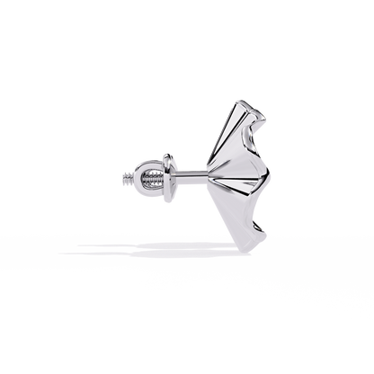 Round Lab Grown Diamond Floral Stud Earring - HIGHCARAT DIAMONDS