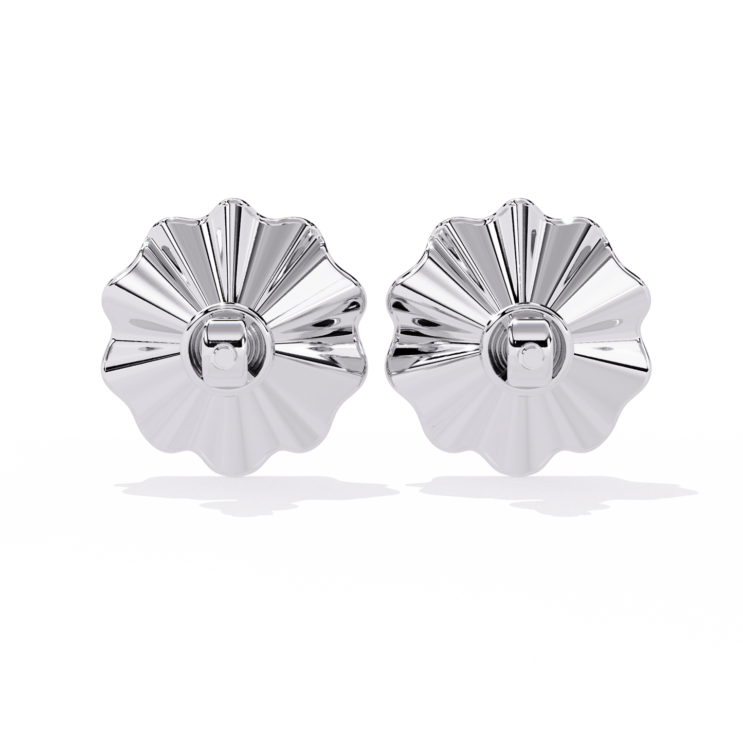 Round Lab Grown Diamond Floral Stud Earring - HIGHCARAT DIAMONDS