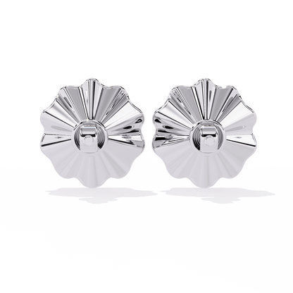Round Lab Grown Diamond Floral Stud Earring - HIGHCARAT DIAMONDS