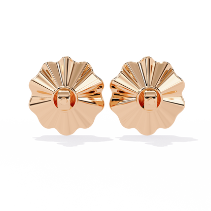 Round Lab Grown Diamond Floral Stud Earring - HIGHCARAT DIAMONDS