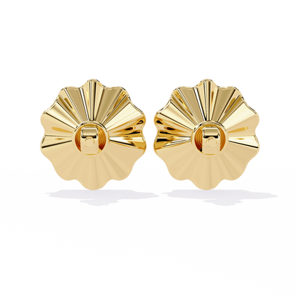 Round Lab Grown Diamond Floral Stud Earring - HIGHCARAT DIAMONDS