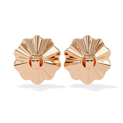 Round Lab Grown Diamond Floral Stud Earring - HIGHCARAT DIAMONDS
