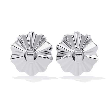 Round Lab Grown Diamond Floral Stud Earring - HIGHCARAT DIAMONDS