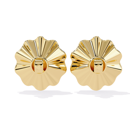 Round Lab Grown Diamond Floral Stud Earring - HIGHCARAT DIAMONDS