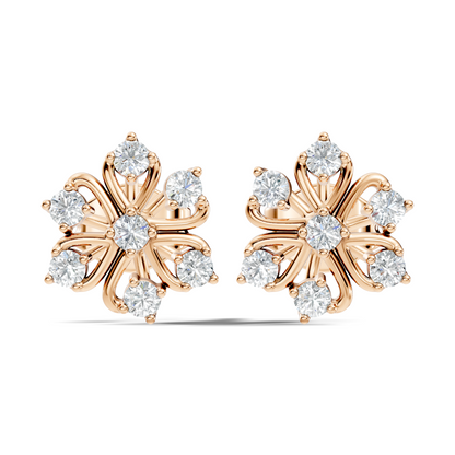 Round Shape Natural-Lab Grown Stunning Diamond Earrings For Her - HIGHCARAT DIAMONDS