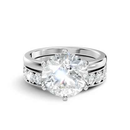 Solitaire 2.42Ct Round Cut High Quality Diamond Unique Minimalist Half Eternity Dainty Wedding Ring For Her - HIGHCARAT DIAMONDS