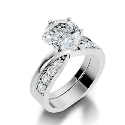 Solitaire 2.42Ct Round Cut High Quality Diamond Unique Minimalist Half Eternity Dainty Wedding Ring For Her - HIGHCARAT DIAMONDS
