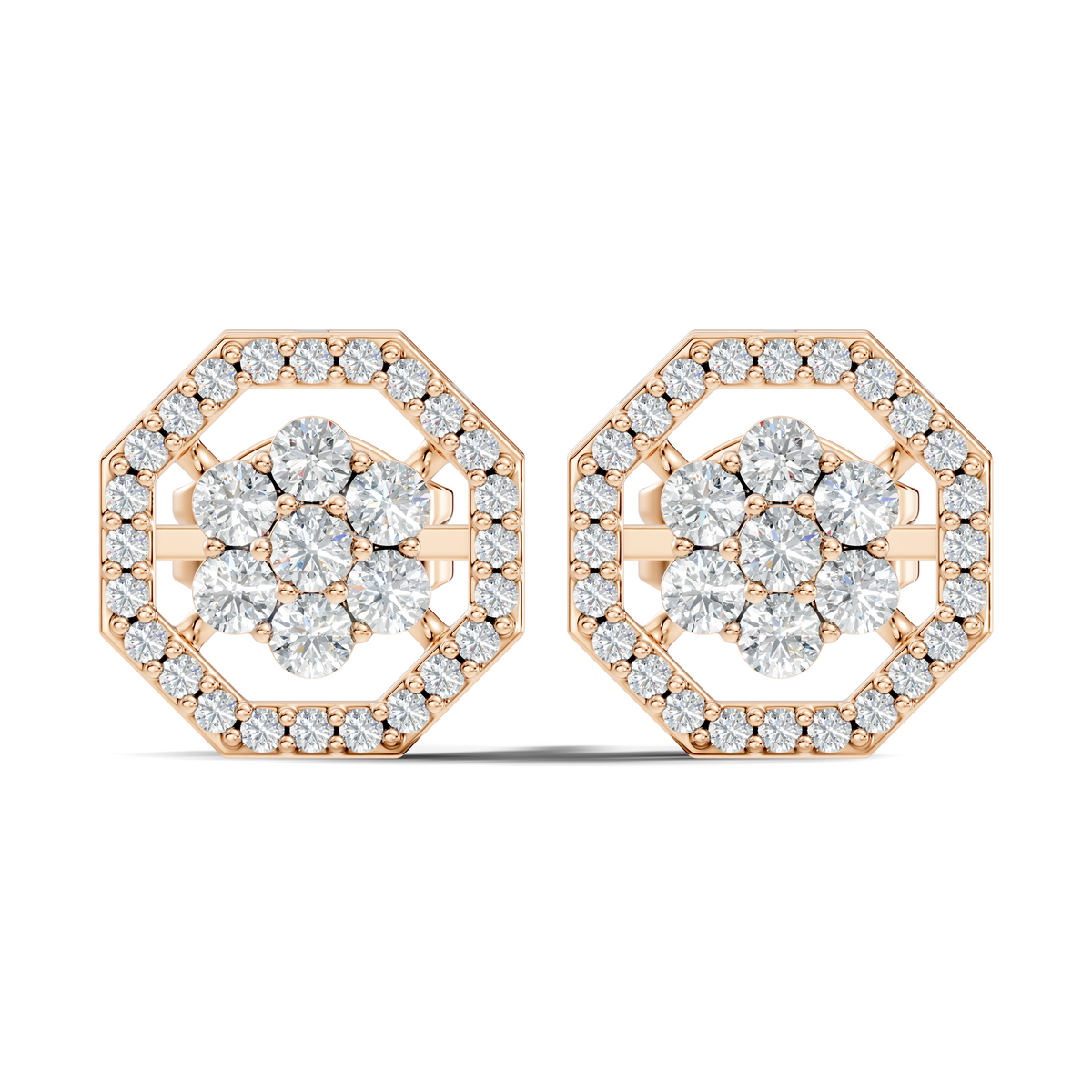 Sparkling 14K White Gold Round Diamond Studs For Her Colorless & Affordable - HIGHCARAT DIAMONDS