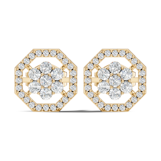 Sparkling 14K White Gold Round Diamond Studs For Her Colorless & Affordable - HIGHCARAT DIAMONDS