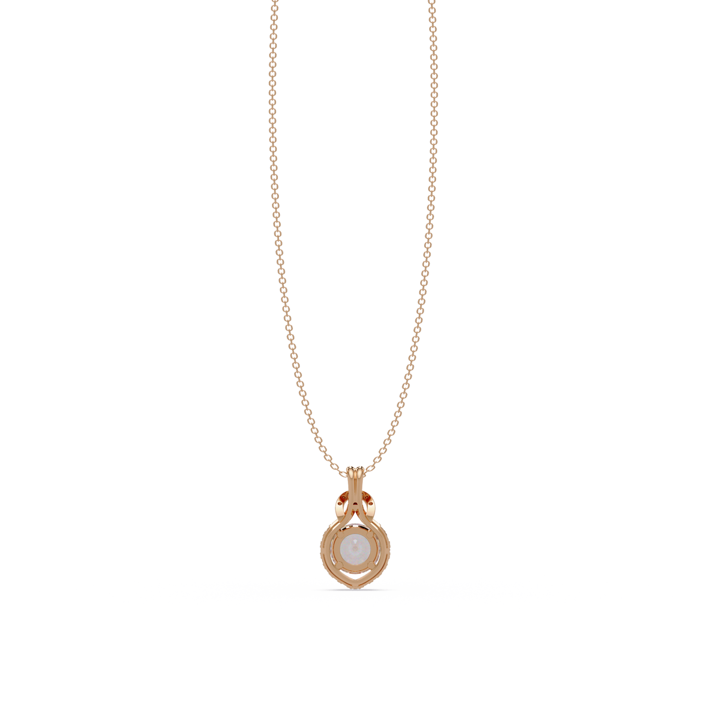 Round Lab Grown Diamond Halo Drop Pendant - HIGHCARAT DIAMONDS