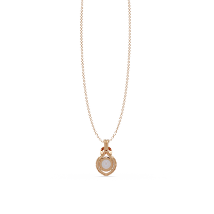 Round Lab Grown Diamond Halo Drop Pendant - HIGHCARAT DIAMONDS