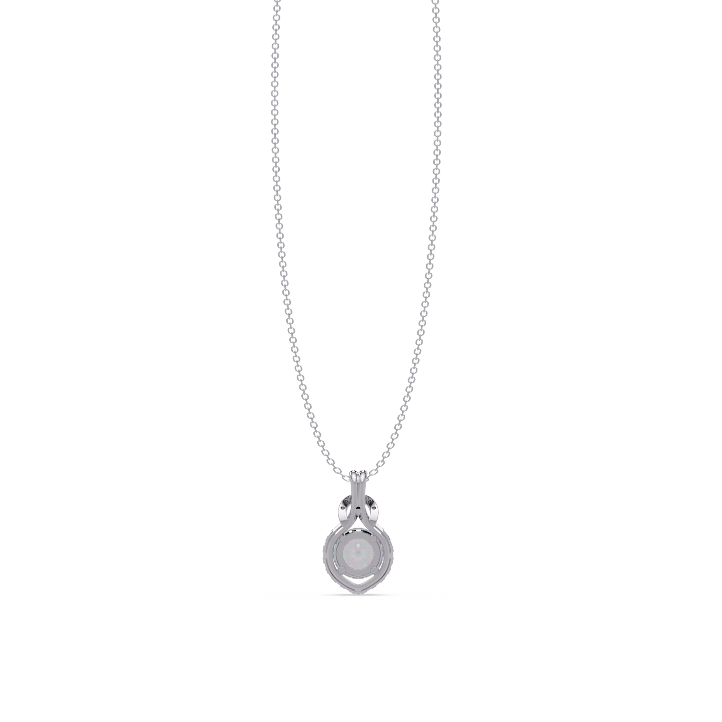 Round Lab Grown Diamond Halo Drop Pendant - HIGHCARAT DIAMONDS