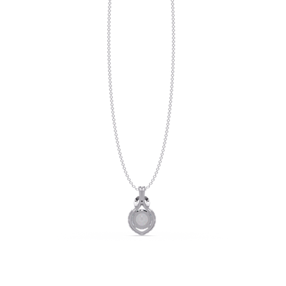 Round Lab Grown Diamond Halo Drop Pendant - HIGHCARAT DIAMONDS