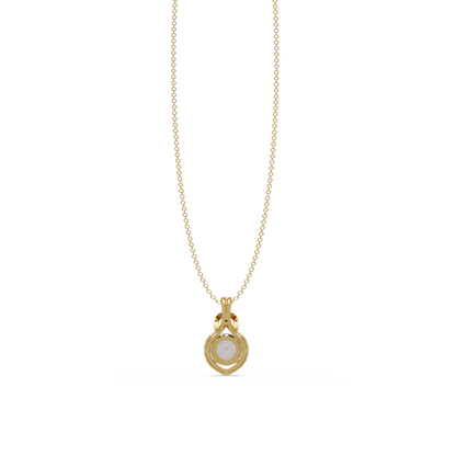 Round Lab Grown Diamond Halo Drop Pendant - HIGHCARAT DIAMONDS