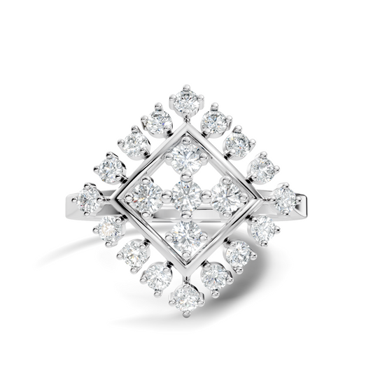 Round Cut Lab Grown & Natural Diamond Vintage Delicate Cluster Statement Dainty Ring For Women's - HIGHCARAT DIAMONDS