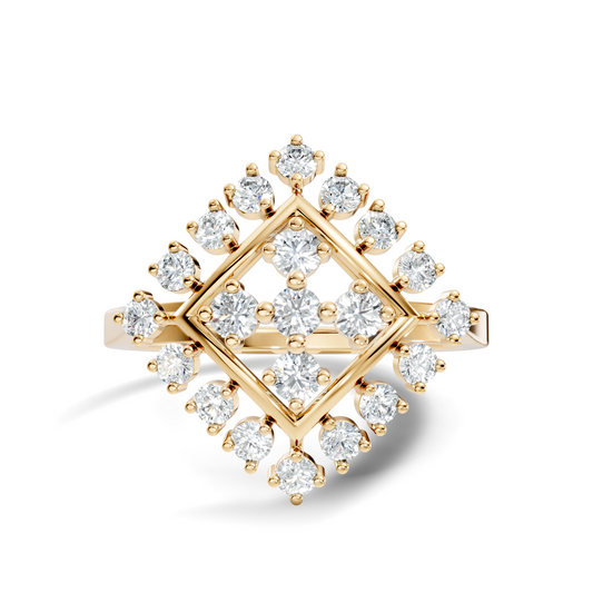Round Cut Lab Grown & Natural Diamond Vintage Delicate Cluster Statement Dainty Ring For Women's - HIGHCARAT DIAMONDS