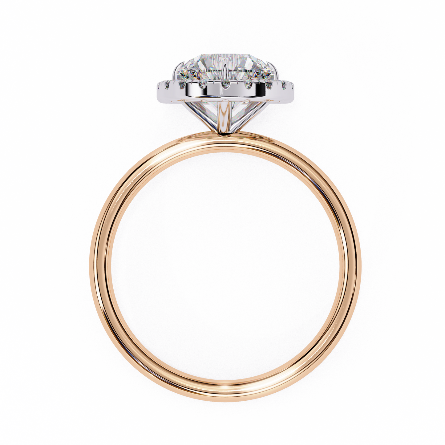 Round Cut Lab Grown Diamond Halo Style Ring in 14K Solid Gold   Vintage Design Perfect Anniversary Gift - HIGHCARAT DIAMONDS
