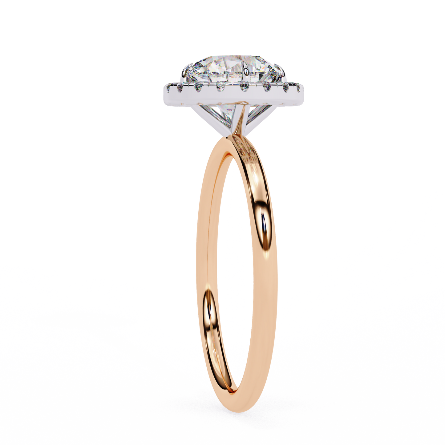 Round Cut Lab Grown Diamond Halo Style Ring in 14K Solid Gold   Vintage Design Perfect Anniversary Gift - HIGHCARAT DIAMONDS