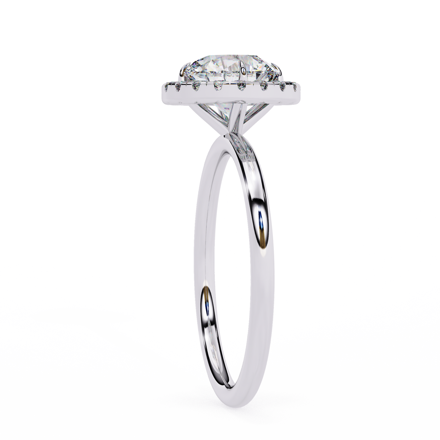 Round Cut Lab Grown Diamond Halo Style Ring in 14K Solid Gold   Vintage Design Perfect Anniversary Gift - HIGHCARAT DIAMONDS
