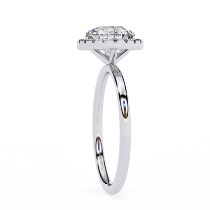 Round Cut Lab Grown Diamond Halo Style Ring in 14K Solid Gold   Vintage Design Perfect Anniversary Gift - HIGHCARAT DIAMONDS