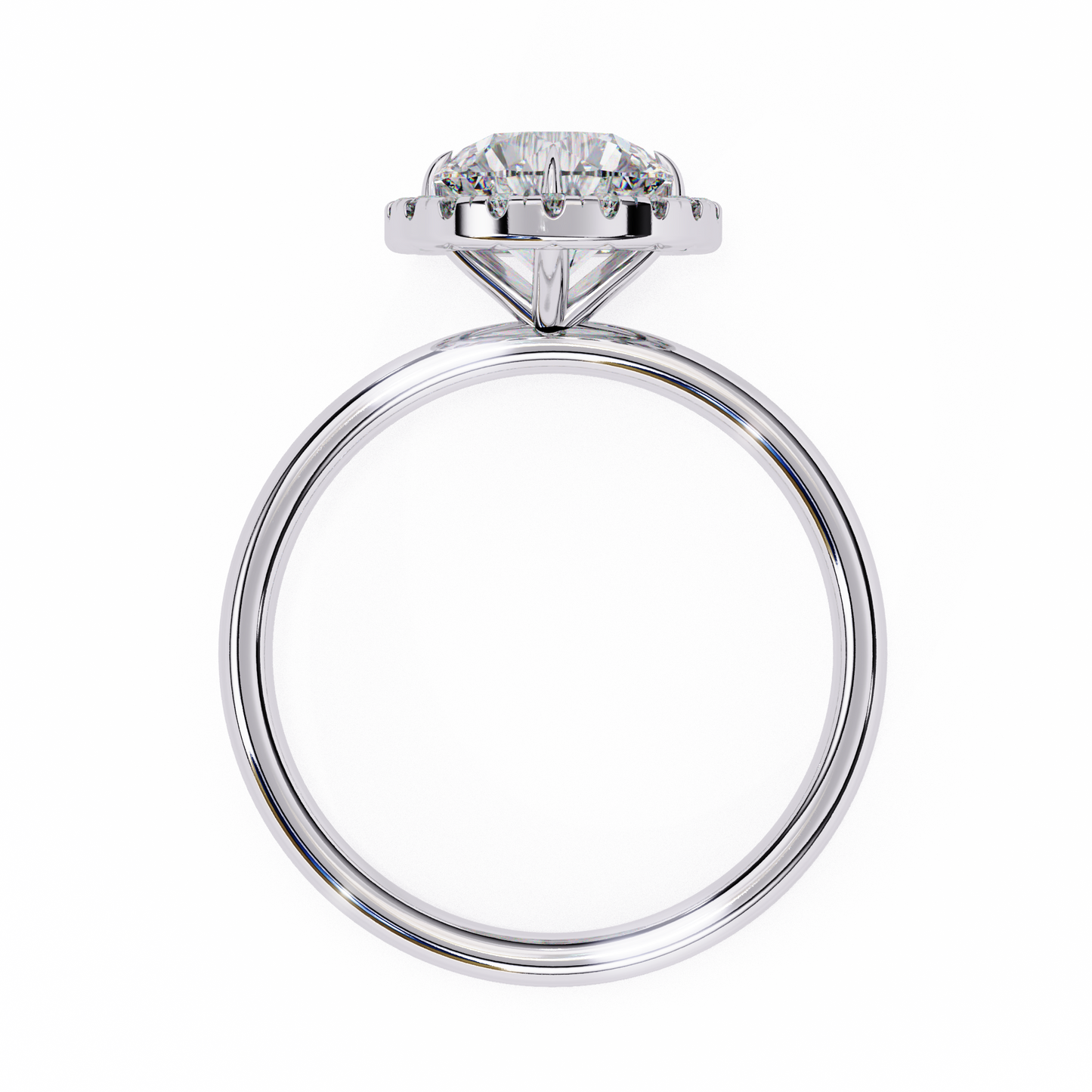 Round Cut Lab Grown Diamond Halo Style Ring in 14K Solid Gold   Vintage Design Perfect Anniversary Gift - HIGHCARAT DIAMONDS
