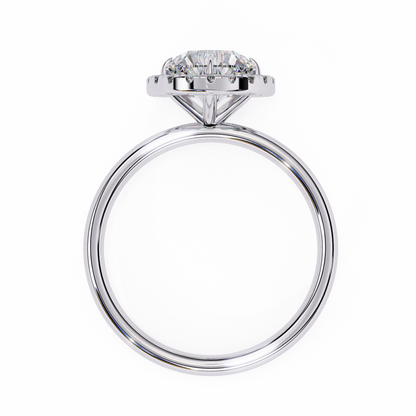 Round Cut Lab Grown Diamond Halo Style Ring in 14K Solid Gold   Vintage Design Perfect Anniversary Gift - HIGHCARAT DIAMONDS