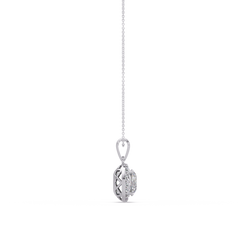 Round Lab Grown Diamond Halo Solitaire Pendant - HIGHCARAT DIAMONDS