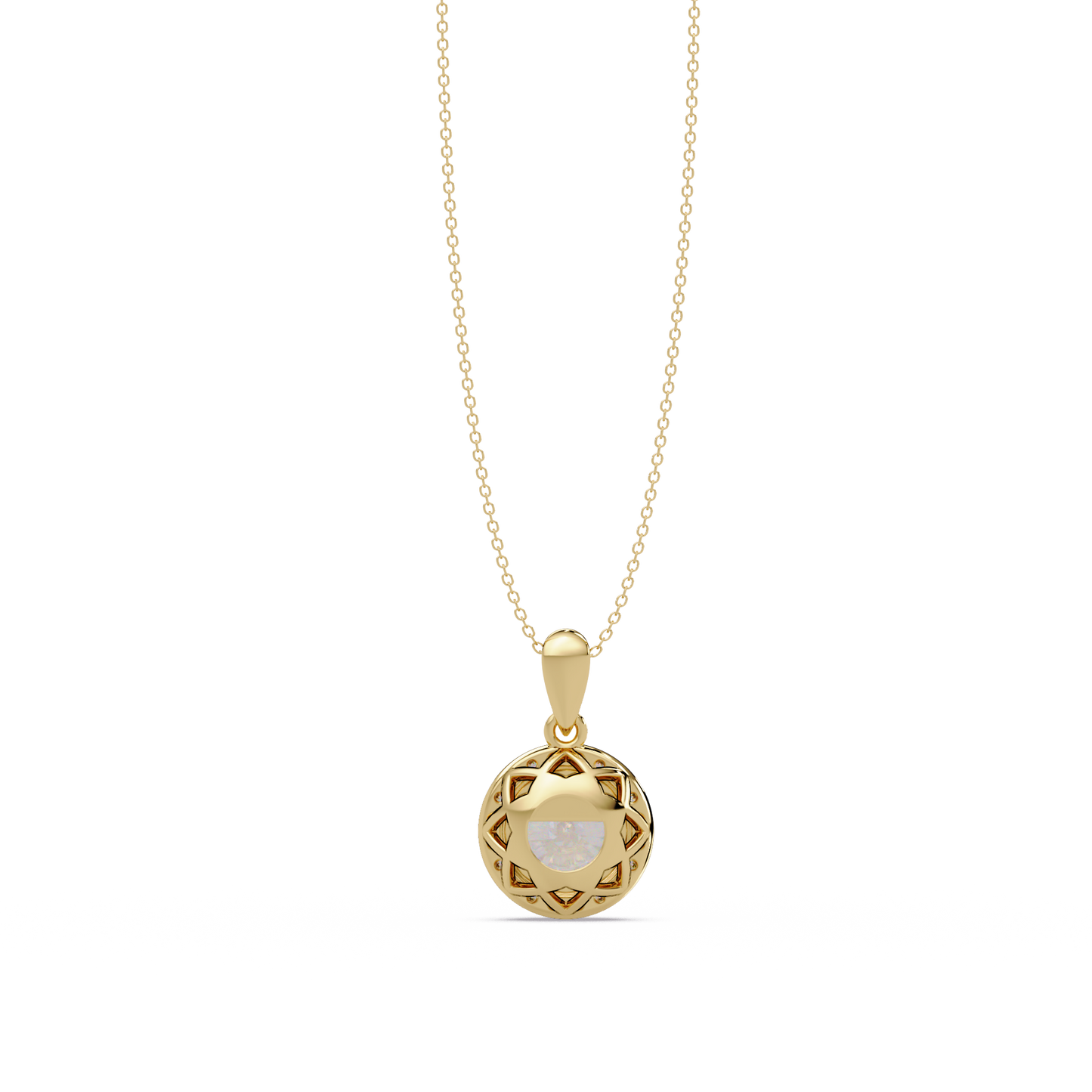 Round Lab Grown Diamond Halo Solitaire Pendant - HIGHCARAT DIAMONDS