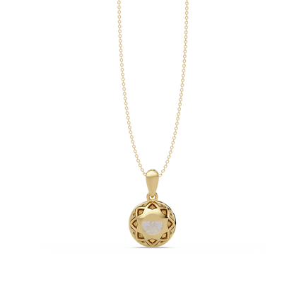 Round Lab Grown Diamond Halo Solitaire Pendant - HIGHCARAT DIAMONDS
