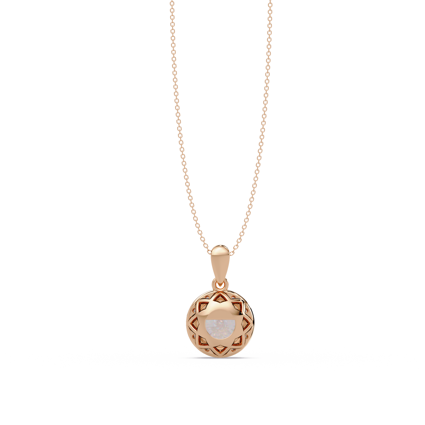 Round Lab Grown Diamond Halo Solitaire Pendant - HIGHCARAT DIAMONDS