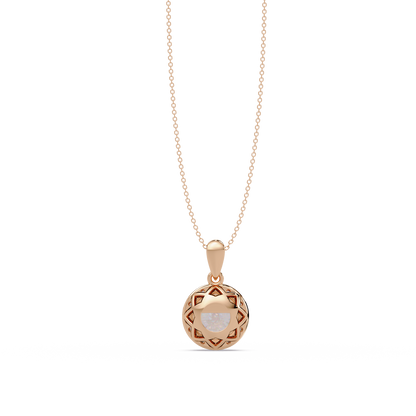 Round Lab Grown Diamond Halo Solitaire Pendant - HIGHCARAT DIAMONDS