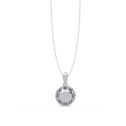 Round Lab Grown Diamond Halo Solitaire Pendant - HIGHCARAT DIAMONDS
