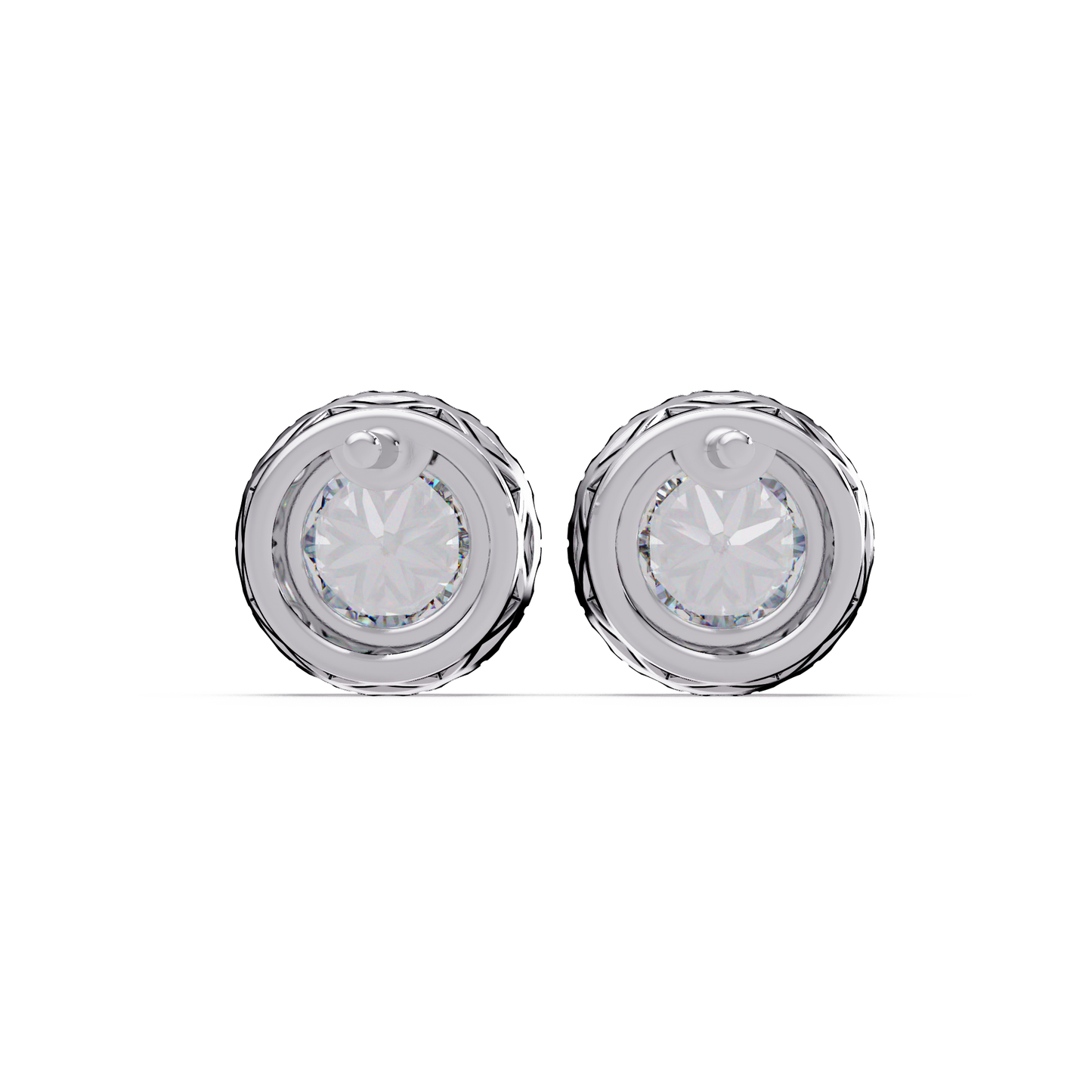 Round Lab Grown Diamond Halo Stud Earrings - HIGHCARAT DIAMONDS