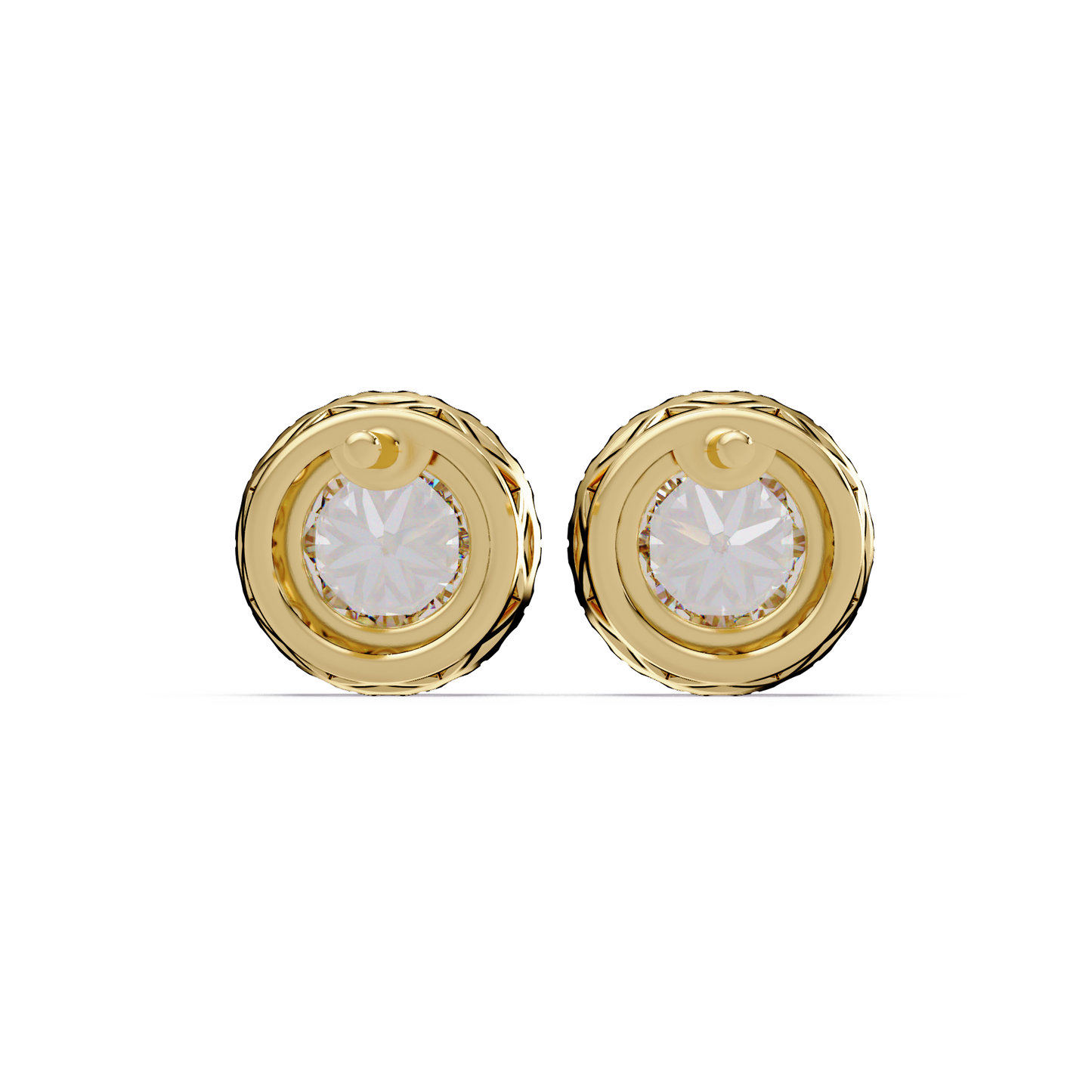 Round Lab Grown Diamond Halo Stud Earrings - HIGHCARAT DIAMONDS