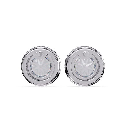 Round Lab Grown Diamond Halo Stud Earrings - HIGHCARAT DIAMONDS