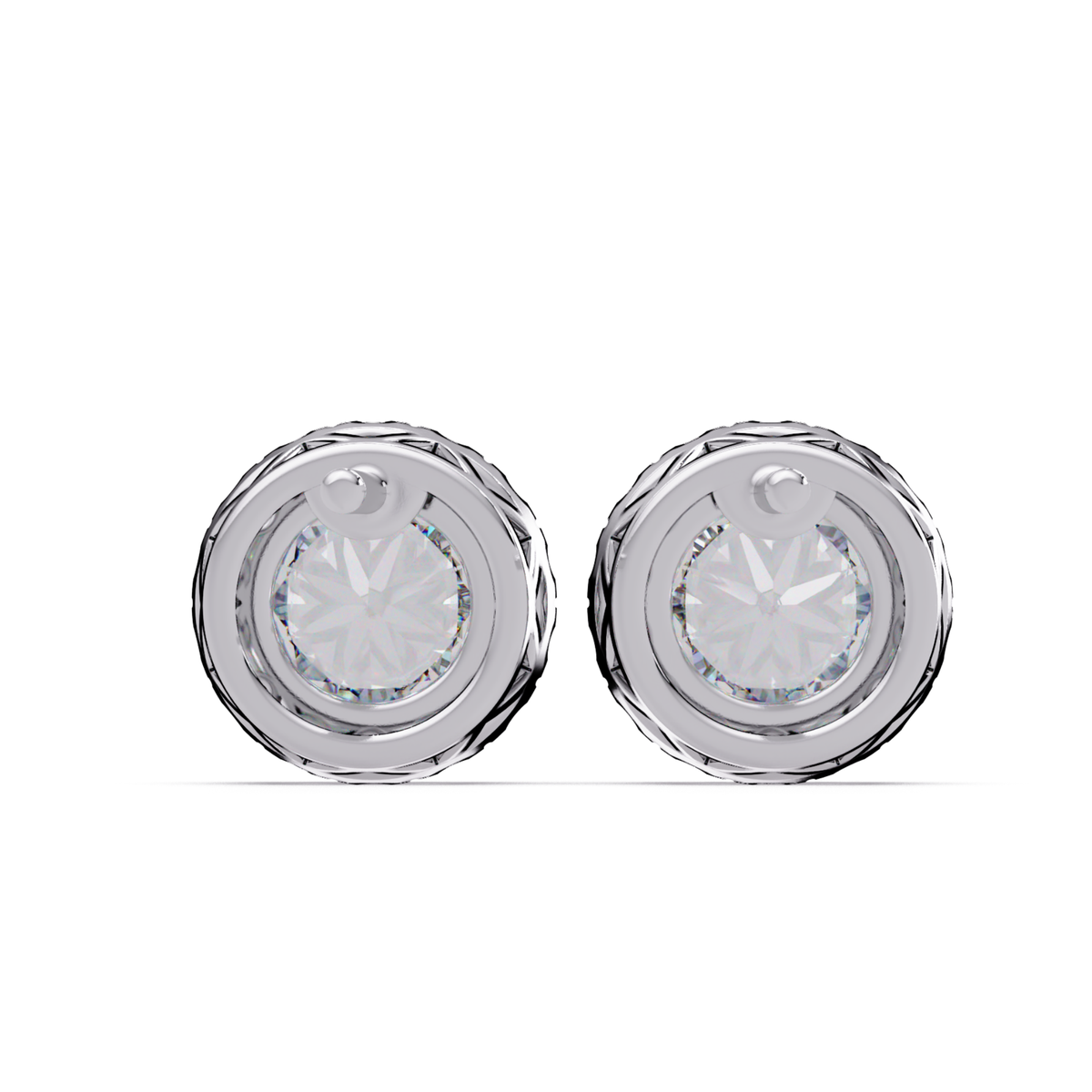 Round Lab Grown Diamond Halo Stud Earrings - HIGHCARAT DIAMONDS