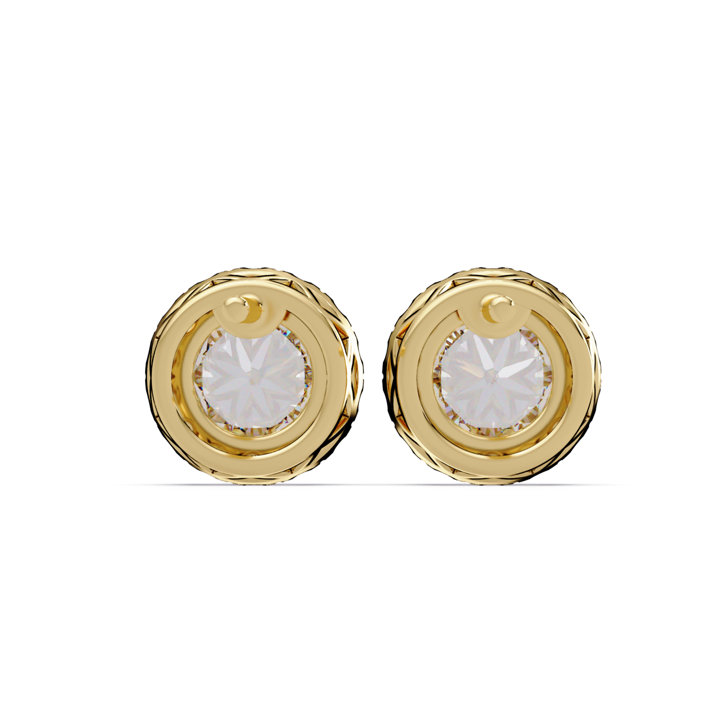Round Lab Grown Diamond Halo Stud Earrings - HIGHCARAT DIAMONDS