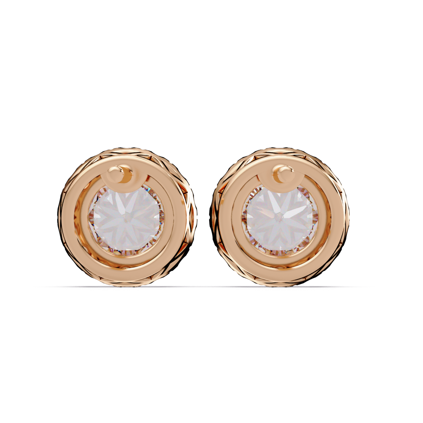 Round Lab Grown Diamond Halo Stud Earrings - HIGHCARAT DIAMONDS