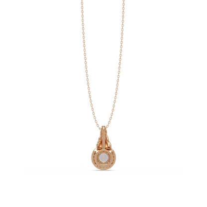 Round Lab Grown Diamond Halo Twist Solitaire Pendant - HIGHCARAT DIAMONDS