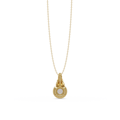 Round Lab Grown Diamond Halo Twist Solitaire Pendant - HIGHCARAT DIAMONDS