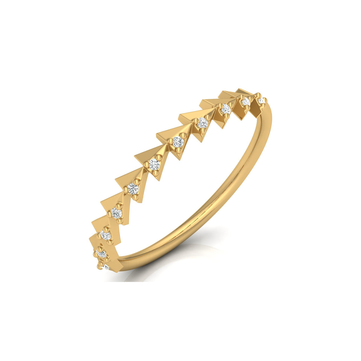 Minimalist Round Cut  Handmade Half Eternity Band Ring Gold labgrown diamond Ecofriendly Band Ring - HIGHCARAT DIAMONDS